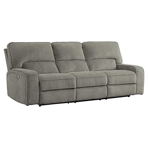 Homelegance Borneo 98" Double Reclining Sofa (Power), Mocha