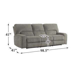 Homelegance Borneo 98" Double Reclining Sofa (Power), Mocha