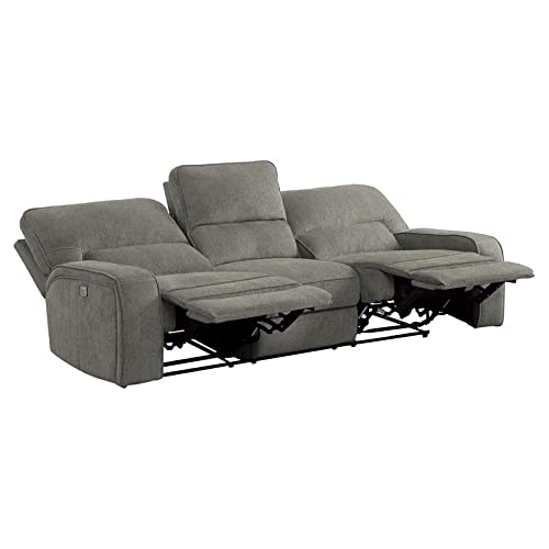 Homelegance Borneo 98" Double Reclining Sofa (Power), Mocha