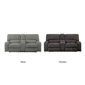 Homelegance Borneo 86" Double Reclining Loveseat (Power), Mocha