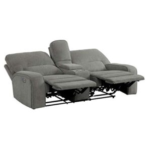 Homelegance Borneo 86" Double Reclining Loveseat (Power), Mocha