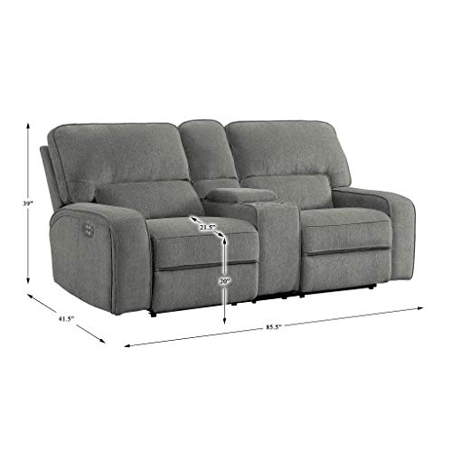 Homelegance Borneo 86" Double Reclining Loveseat (Power), Mocha