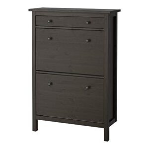ikea hemnes shoe cabinet with 2 compartments, black-brown