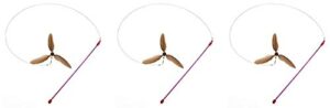 gocat da purr-peller cat toy, a feather propeller that spins as it is guided through the air (3-(pack))