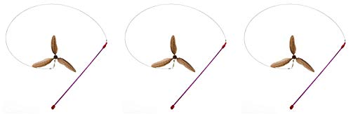 GoCat Da Purr-Peller Cat Toy, A Feather Propeller That Spins as it is Guided Through The Air (3-(Pack))