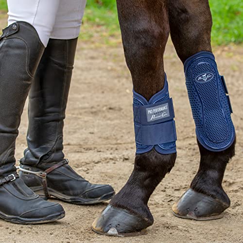 Professional's Choice Pro Performance Hybrid Splint Boot | Durable Pro Mesh Outer Layer | Integrated Strike Area | Exercise or Turnout | Waterproof | Front or Hind Legs | Navy Large