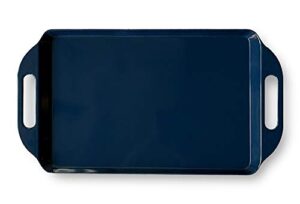 bowla melamine rectangular serving tray with handles (dark blue), food direct contact, bpa-free dishwasher safe and environmental friendly
