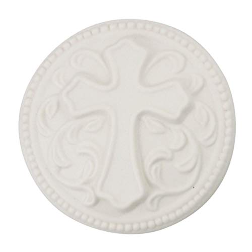 White Porcelain Cross Rosary Jewelry Box, 2 3/4 Inch