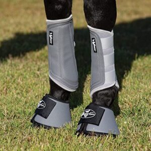 Professional's Choice Ventech Brushing Boots | All-Purpose Horse Boots | Hook & Loop Closure | Sold in Pairs | Charcoal Medium