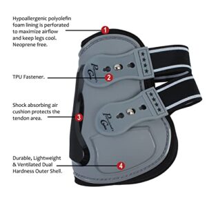 Professional's Choice Pro Performance Show Jump Boots | Hind Rear Pair | Universal Size | TPU Fastener | Charcoal