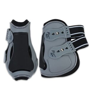 professional's choice pro performance show jump boots | hind rear pair | universal size | tpu fastener | charcoal