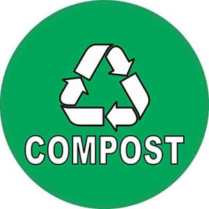 stickertalk compost vinyl sticker, 5 inches by 5 inches