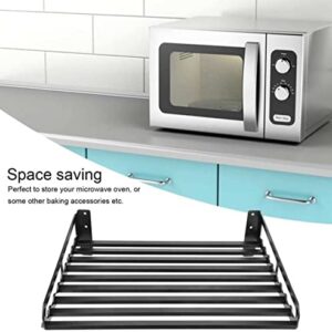 MaxxCloud Electric Oven Holders, Microwave Oven Rack Kitchen Shelf, Black Storage Racks Wall Shelf, Kitchen Organizer Aeronautical Aluminum, Weight Bearing 80 lb (23.6'' x 15.5'', Black)