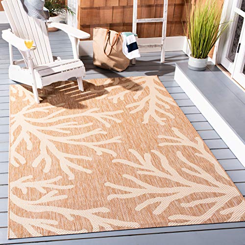 SAFAVIEH Courtyard Collection 8' x 10' Natural / Beige CYH8854 Indoor/ Outdoor Waterproof Easy-Cleaning Patio Backyard Mudroom Area-Rug