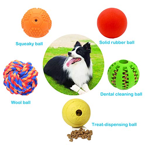 Volacopets 5 Different Functions Interactive Dog Puzzle Toys Balls for Medium Large Dogs, Food Treat Dispensing Dog Toys