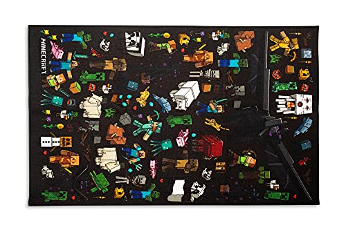 Minecraft Mob Printed Area Rug | Indoor Floor Mat, Accent Rugs For Living Room and Bedroom, Home Decor For Kids Playroom | Video Game Gifts And Collectibles | 60 x 39 Inches