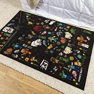 Minecraft Mob Printed Area Rug | Indoor Floor Mat, Accent Rugs For Living Room and Bedroom, Home Decor For Kids Playroom | Video Game Gifts And Collectibles | 60 x 39 Inches