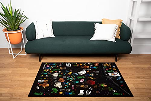 Minecraft Mob Printed Area Rug | Indoor Floor Mat, Accent Rugs For Living Room and Bedroom, Home Decor For Kids Playroom | Video Game Gifts And Collectibles | 60 x 39 Inches