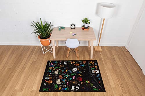 Minecraft Mob Printed Area Rug | Indoor Floor Mat, Accent Rugs For Living Room and Bedroom, Home Decor For Kids Playroom | Video Game Gifts And Collectibles | 60 x 39 Inches