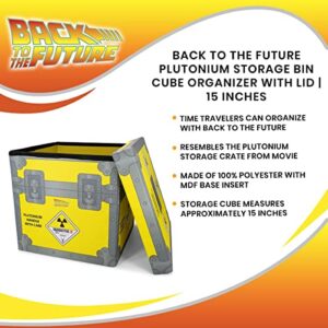Back to the Future Plutonium 15-Inch Foldable Storage Bin Chest With Lid | Fabric Basket Container, Cube Organizer With Handles | Brown Cubby Cube, Closet Organizer | '80s Toys, Gifts And Collectibles
