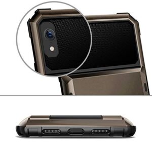 ELOVEN Case for iPhone XR Case Wallet with Card Holder Card Slot Hidden Credit Card ID Cover Shock Absorption Heavy Duty Drop Protection Rugged Bumper Protective Cover for Apple iPhone XR, Gun Metal