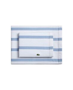 lacoste 4-piece cotton sheet set, archive, zen blue, full