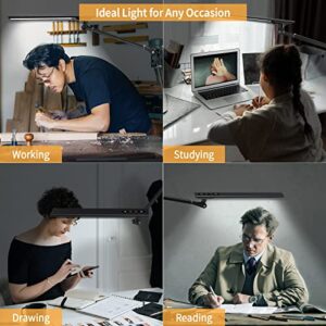 PHIVE LED Desk Lamp, Architect Clamp on Desk Light, Eye-Caring Metal Swing Arm Drafting Table Lamp, Dimmable, 4 Color Modes - Great for Workbench, Office, Task, Reading, Drawing (Upgraded Version)
