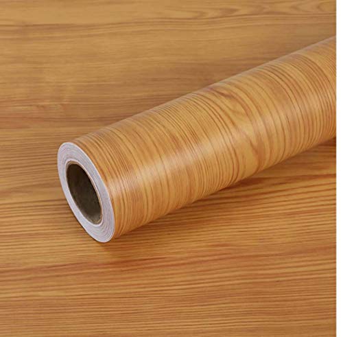 Yellow Wood Grain Contact Paper Self Adhesive Shelf Liner for Kitchen Cabinets Drawer Shelves Table Door 16" x 78.7"