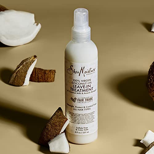 SheaMoisture Leave-in Conditioner Treatment for All Hair Types 100% Extra Virgin Coconut Oil Silicone Free Conditioner 8 oz