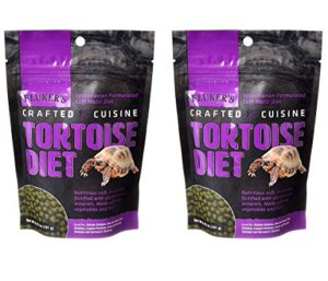 fluker's 2 pack of crafted cuisine, 6.75 ounces each, tortoise diet for sulcate tortoises, red and yellow foot tortoises, leopard tortoises, greek and russian tortoises and hermann's tortoises