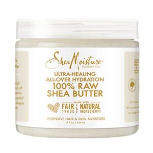 sheamoisture body lotion for dry skin 100% raw shea butter intensive hair and skin moisture sulfate-free skin care 15oz (packaging may vary)