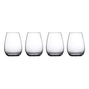marquis by waterford moments stemless wine glass set of 4, 4 count (pack of 1), clear