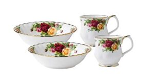 royal albert old country roses 4-piece breakfast set