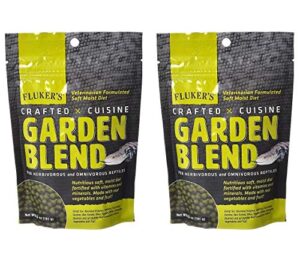 fluker's 2 pack of crafted cuisine, 6.75 ounces each, garden blend for herbivorous and omnivorous reptiles