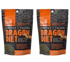 fluker's 2 pack of crafted cuisine, 6.75 ounces each, moist diet for adult bearded dragons and omnivorous reptiles