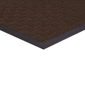 Amazon Basics Molded Carpet & Rubber Commercial Scraper Entrance Mat Parquet Pattern, Brown, 2 x 3