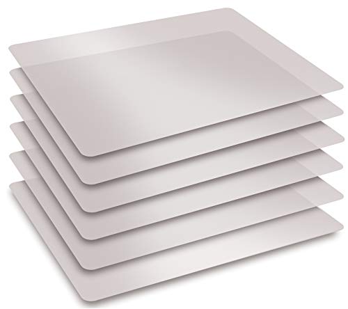 Extra Thick Flexible Frosted Clear Plastic Cutting Mats, 12" x 18", Set of 6, by Better Kitchen Products