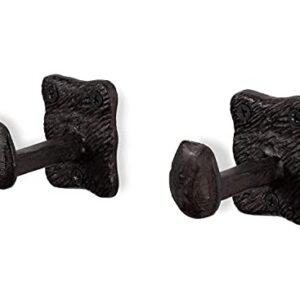 Rustic State Motris Wall Mount Cast Iron Hooks Coat Towel Bag Hat Hanger Multiuse Entryway Railroad Spike Rack Black Set of 2