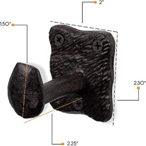 Rustic State Motris Wall Mount Cast Iron Hooks Coat Towel Bag Hat Hanger Multiuse Entryway Railroad Spike Rack Black Set of 2