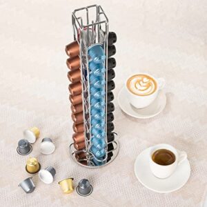 Mixpresso Capsule Spinning Carousel Holder I 360 Degree Rotatable Coffee Capsules Holder Rack I Solid Base | Holds 40 Coffee Pods Easy Access, Espresso Pod Holder For Home & Office