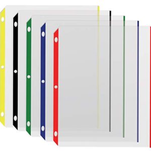 Color Edge Sheet Protectors, 100/Box, by Better Office Products, Color Coded Edges, 8.5 x 11 Inches, 5 Assorted Colors, 100 Pack