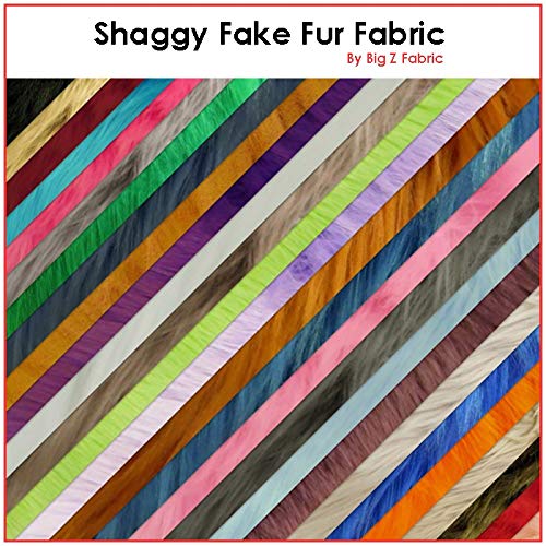 Faux Fake Fur Solid Shaggy Long Pile Fabric Sold by The Yard DIY Coats Costumes Scarfs Rugs Accessories Fashion (Aqua)