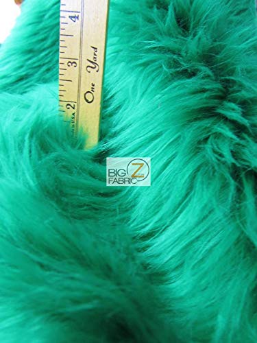 Faux Fake Fur Solid Shaggy Long Pile Fabric Sold by The Yard DIY Coats Costumes Scarfs Rugs Accessories Fashion (Aqua)