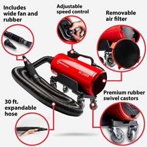 Adam's Air Cannon Car Dryer Blower - Powerful Detailing Wash | Filtered Dryers, Blowers & Blades Safer Than Microfiber Towel Cloth