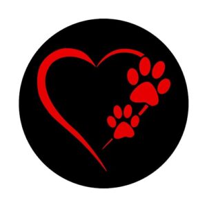 Red Heart Paw Print Dog Paw Cute Dog Love Black Dog PopSockets Standard PopGrip