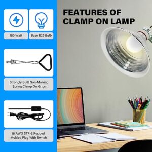 Simple Deluxe PTCLAMCR100MCTRL 100W Reptile Heat Bulb & 150W Clamp Light with 8.5" Reflector & Digital Thermostat Controller Combo Set, Black, Heat Lamp+Clamp Light+Thermostat