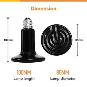 Simple Deluxe PTCLAMCR100MCTRL 100W Reptile Heat Bulb & 150W Clamp Light with 8.5" Reflector & Digital Thermostat Controller Combo Set, Black, Heat Lamp+Clamp Light+Thermostat