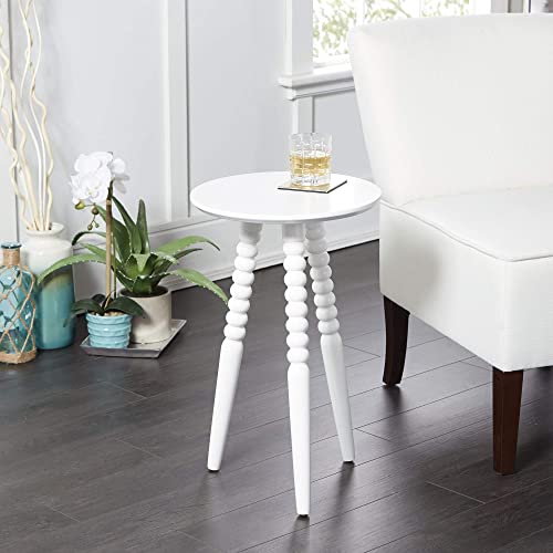 Silverwood Side Table, 14 x 14 x 23 in (D x W x H), Pure White
