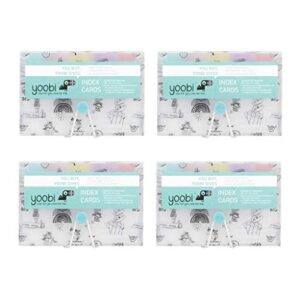 yoobi index cards with case | 4 pack of fun | 400 total notecards with holder | create flash cards for homeschool