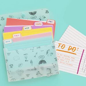 Yoobi Index Cards with Case | 4 Pack of Fun | 400 Total Notecards with Holder | Create Flash Cards for Homeschool